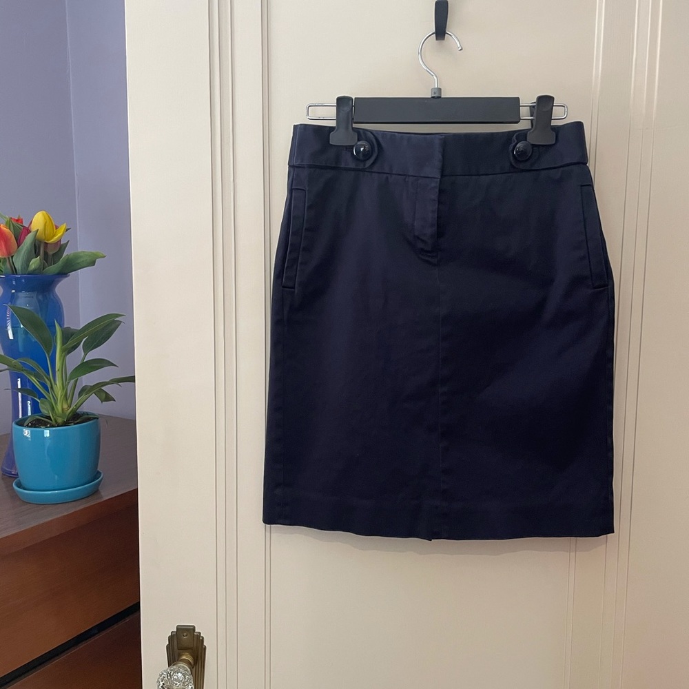 JCrew Navy Pencil Skirt with pockets